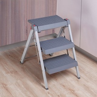 摺疊梯 易收納家用車用四階折疊梯 輕便人字梯 加厚防滑設計 迷你收納室內外皆適用, 1個, 奶油色四步梯-觸手可及,梯凳