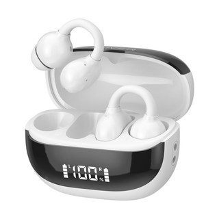 아이리버 오픈타입 무선 6.0 이어커프 블루투스 이어폰 IB-IX3 오토 페어링 IPX4 생활 방수 터치 컨트롤 C타입 충전 귀찌 귀걸이형 클립형, 화이트