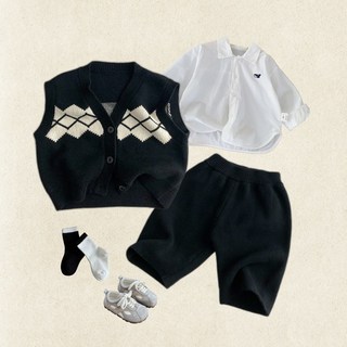 오늘아이 블랙니트조끼+팬츠 세트 남아셋업 돌잔치룩 돌잔치코디 남아니트 여아조끼 여아니트 여아세트 아동니트 아동셋업 남아신사룩 아동가을코디 아동겨울코디