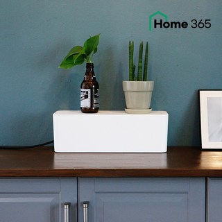 홈365 멀티탭 정리함 6구 5구 3구 대형 중형 소형 / 우드 원목 덮개 콘센트 케이블 전선정리, 화이트, 중형(5구) 정리함, 1개