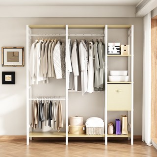 Takata 모던 드레스룸 시스템 행거 옷장 철제 스탠드 옷걸이 수납장, 화이트