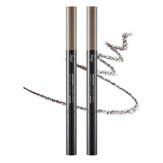 THE FACE SHOP 菲詩小舖 四角好上手眉筆 0.3g, 02 Gray Brown, 2支