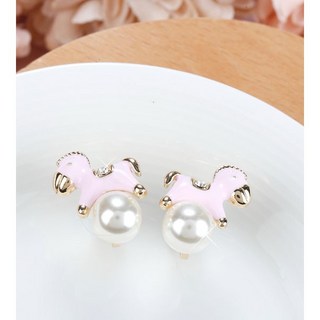 跳跳馬夾式耳環【粉色】