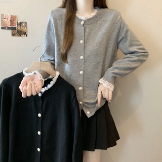 大碼女裝蕾絲花邊長袖T卹，寬鬆顯瘦遮肉打底衫，春秋新款時尚百搭