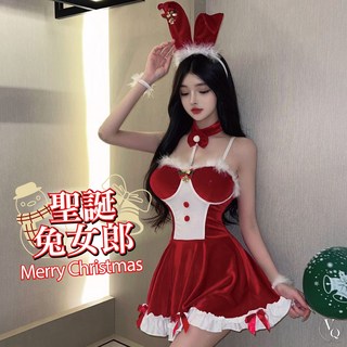 聖誕兔女郎裝 角色扮演服裝, 紅色, 1套