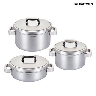 [쿠팡 단독 43% 파격 특가+28cm 파티웍 사은품 증정] 쉐프윈 316STS 커퍼코어 프리미엄 통5중 20양수냄비+24양수냄비+24전골냄비, 1개