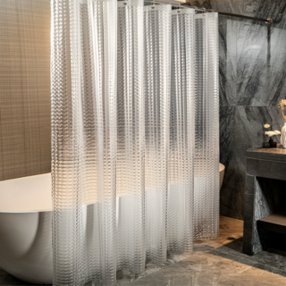 깔끔조아 반투명 글라스 방수 샤워 커튼 고리포함, 1개