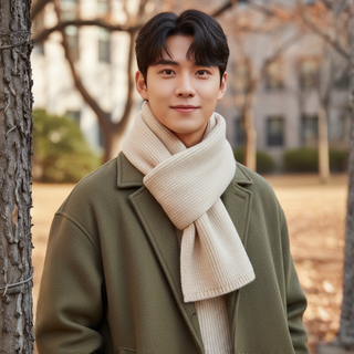 R Succeed I 남성 겨울 베이직 따뜻한 목도리 소프트 데일리 머플러