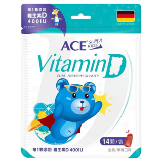 ACE SUPER KIDS 維他命D軟糖 全素, 2g, 14顆, 1包