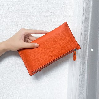 頭層牛皮薄款長夾 真皮超薄手拿長款皮夾