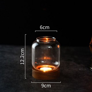 復古禪意小燭台 玻璃香氛蠟燭台 中式桌面裝飾燭台 蠟燭底座, 燈籠燭臺/透明