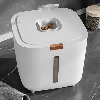 이잼쿡 10kg 계량 쌀통 원터치 쌀 밀폐 보관통 잡곡통