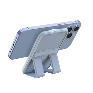 플랜비 맥세이프 아이폰 무선 부착식 대용량 보조배터리, 아이스블루(5000mAh), 스탠드 슬림