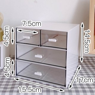 透明直紋抽屜盒 桌面收納盒 壓克力抽屜式置物架, 壓克力抽屜收納盒四格款