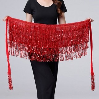 라엔 밸리댄스복 힙스카프 줌바댄스복 라인댄스 랩스커트, 레드