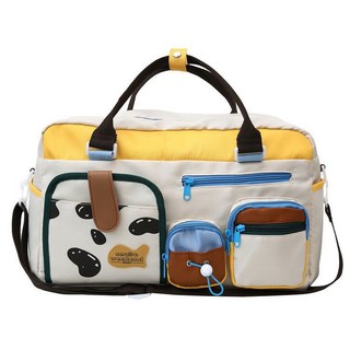 多巴胺瑜伽游泳健身包女短途出差登機旅行袋輕便行李收納袋, 黑色, 1個