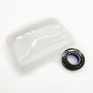 코코캅 기내 보조배터리 투명 실리콘 지퍼백 파우치 + 절연테이프 여행용, 1세트, 1개, 혼합