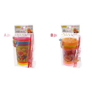 麵包超人 日本製 吸管杯 喝水杯 學習杯 3入1組 環保水杯, 1個, B款