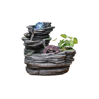 招財水流盆 開運滾球組 風水擺件 開店入厝送禮 流水盆 風水擺飾, 【大型擺件】風水擺件 高山流水(大號)