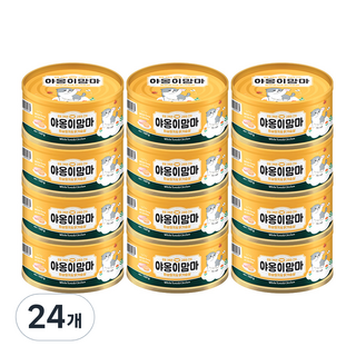 인터펫코리아 야옹이맘마 고양이 간식캔, 흰살참치 + 닭가슴살 혼합맛, 160g, 24개