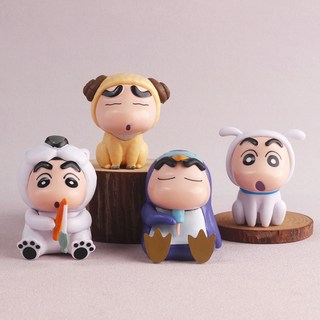 4 개/대 크레용 신찬 애니메이션 그림 6cm Q 버전 카와이 수집품 모델 장난감 인형 를위한 크리스마스 선물, 01 4pcs 1 set