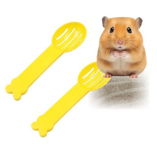 디어미닝 햄스터 화장실 응가 모래 스푼 베딩 청소삽 응가삽 2P, 2개, 노랑