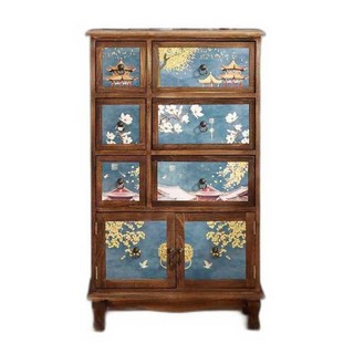 나비장 서랍장 수납 엔틱 빈티지 자개농 펜션 한옥, 4단 블랙