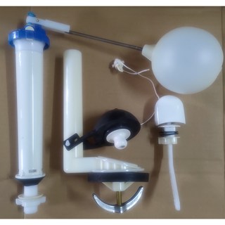 台製 單段水箱零件 單體 適用和成LEGATO麗佳多馬桶 C4283 C4286 CF8208N CF8447, 整組(浮球進水器/落水器/皮/把手)