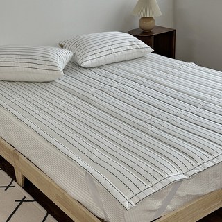 여름패드 썸머모나코 콜드벡스 먼지없는 시원한 냉감침대패드 슈퍼싱글 퀸 킹 여름 카페트, 쿨매트, 블랙 스트라이프