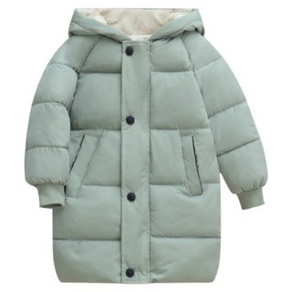 萱寶媽咪baby童裝館 韓版兒童秋冬長版羽絨外套 男童女童連帽中大童羽絨服 兒童風衣外套 素色韓系長版童裝