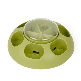 고양이푸드퍼즐 미로상자 고양이먹이퍼즐 간식 녹색 초록 게임 푸드퍼즐 훈련 그린, 노란 보물 상자, 1개