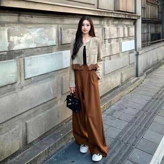 10.26 小香風外套套裝，短款外套+西裝闊腿褲兩件套，秋季新款時尚高級感