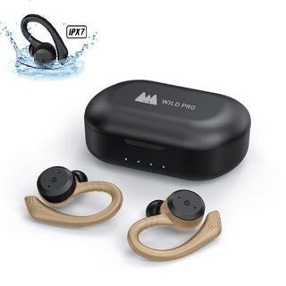 와일드프로 스포츠 귀걸이형 방수 무선 블루투스 이어폰 MT-BE1018D Premium 한국어지원, 아이보리