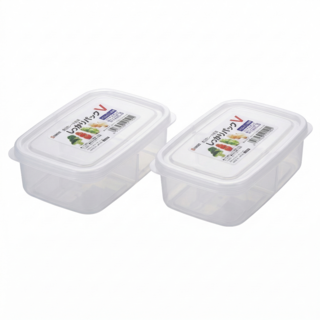 일본 사각 투명 밀폐용기 반찬통 냉장고 식재료 소분 보관함, 2개세트, 3개