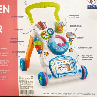 翔翼玩具 音樂車學步車，多功能學習助步車，安全玩具車，附音樂學習桌，兒童玩具安全標章合格, 1個