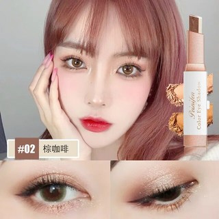 벨벳 그라데이션 레이지 아이 섀도우 스틱 글로스 진주 빛 펜 메이크업 2 색 장식, 02 2, 1개