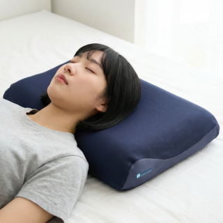 HOMEY NEST 프리미엄 메모리폼 경추베개 듀얼코어 쿨링&워밍 양면 커버 70cm 대형 사계절 숙면 베개, 1개, 딥블루