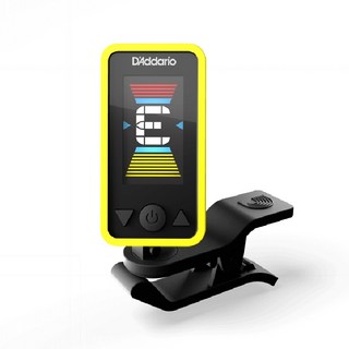 D'addario PW-CT-17 夾式調音器 精準調音 可調頻率 吉他/貝斯/提琴適用, 黃色, 1個
