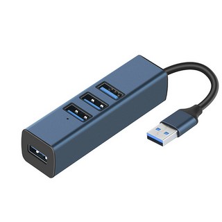USB HUB 轉接頭 擴充網卡 4孔 3合1 鋁合金 免驅動, 1個