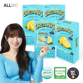 캘리포니아 유기농 레몬즙 7포입 레몬 착즙액 최강희 레몬수, 140g, 4개