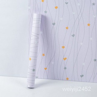 일반시트지 PVC 3D입체방수벽지 침실거실배경장식 60cm*10m, 줄무늬 별 보라색, 60cm * 2m