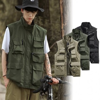 전술 스타일 조끼 밀리터리 멀티포켓 워크웨어 남성 썸머룩