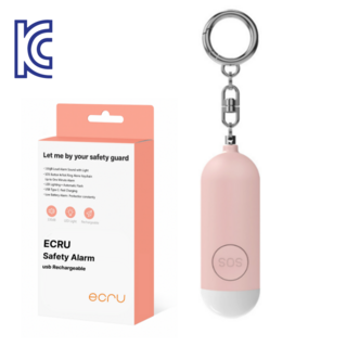 에크루 호신용 경보기 KC인증 획득 C타입 충전 강력한 130데시벨., 1개, 핑크 130데시벨