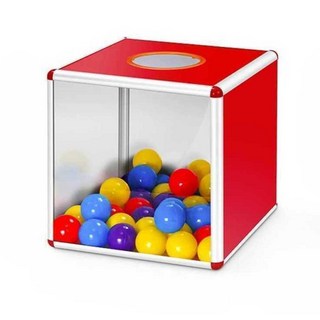 행운권 추첨통 볼 세트 경품함 추첨함 아크릴, 25cm단면투명(볼 100개+펜+종이+스티커), 1개
