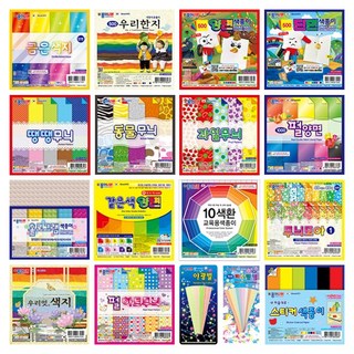 색종이 양면 단면 무늬 대형 중형 소형 색상지 25~68, 1팩, 47. 케이스 색종이 양면 50색 500매