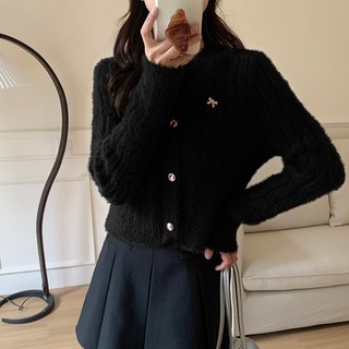 여성가디건 앙고라 라운드넥 부들부들 니트 가디건 H45418