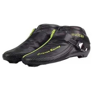 인라인 스케이트 CITYRUN 스피드 신발 탄소 섬유 부츠 블루 블랙 지퍼 트랙 레이스 마라톤 PS 프로 4 휠 110mm 100mm 90mm, 160) Green Boot Only  45, 1개