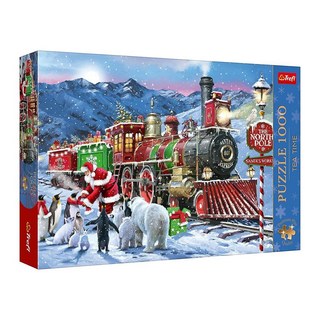 Trefl Christmas Train 1000 직소 퍼즐 프리미엄 플러스 티타임 68.6 x 48.3cm(27 19인치) 페인팅 향수 그림 시리즈 완벽한 요소 매칭 1