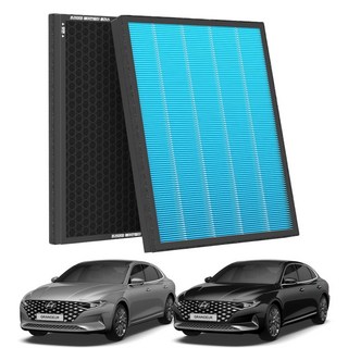 1+1 PM 0.3 에어컨필터 활성탄 블루 초미세먼지, 2개, 더뉴/그랜저IG [FCP-03]