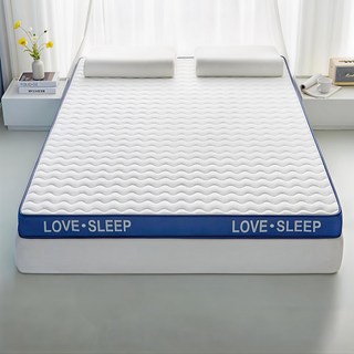 LOVE·SLEEP 加厚立體乳膠記憶棉床墊，10公分厚度，A類母嬰級針織，進口泰國乳膠，透氣孔設計, 波浪灰（10公分）,150*200公分-雙人標準